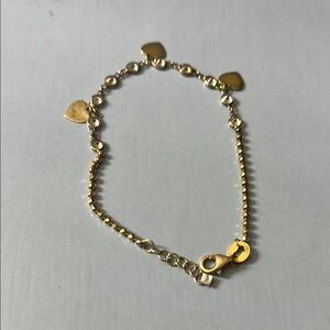 Gold Heart Charm Bracelet